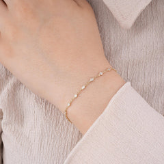 14K Gold Diamond Station Bracelet – Sidereal