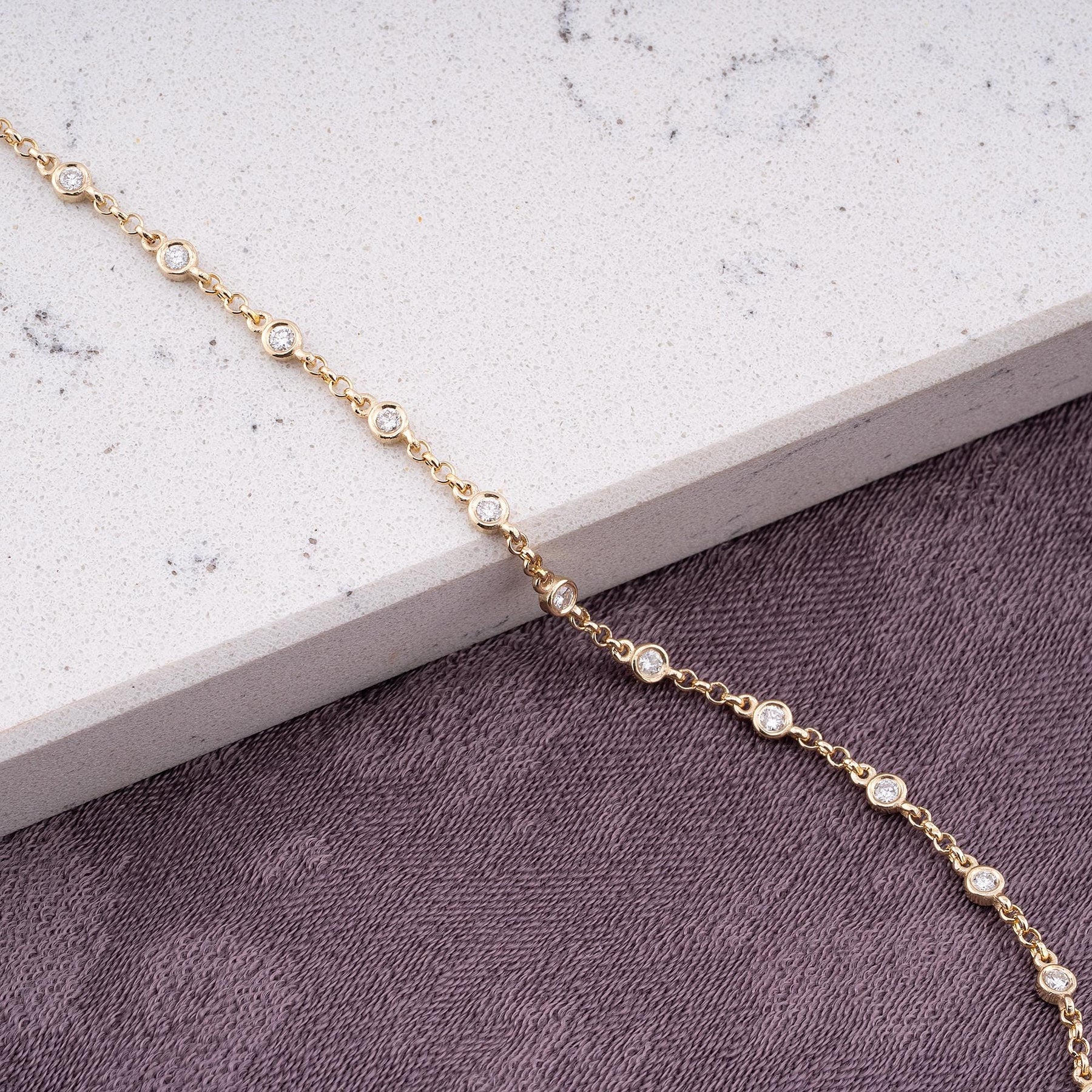 14K Gold Diamond Station Bracelet – Sidereal