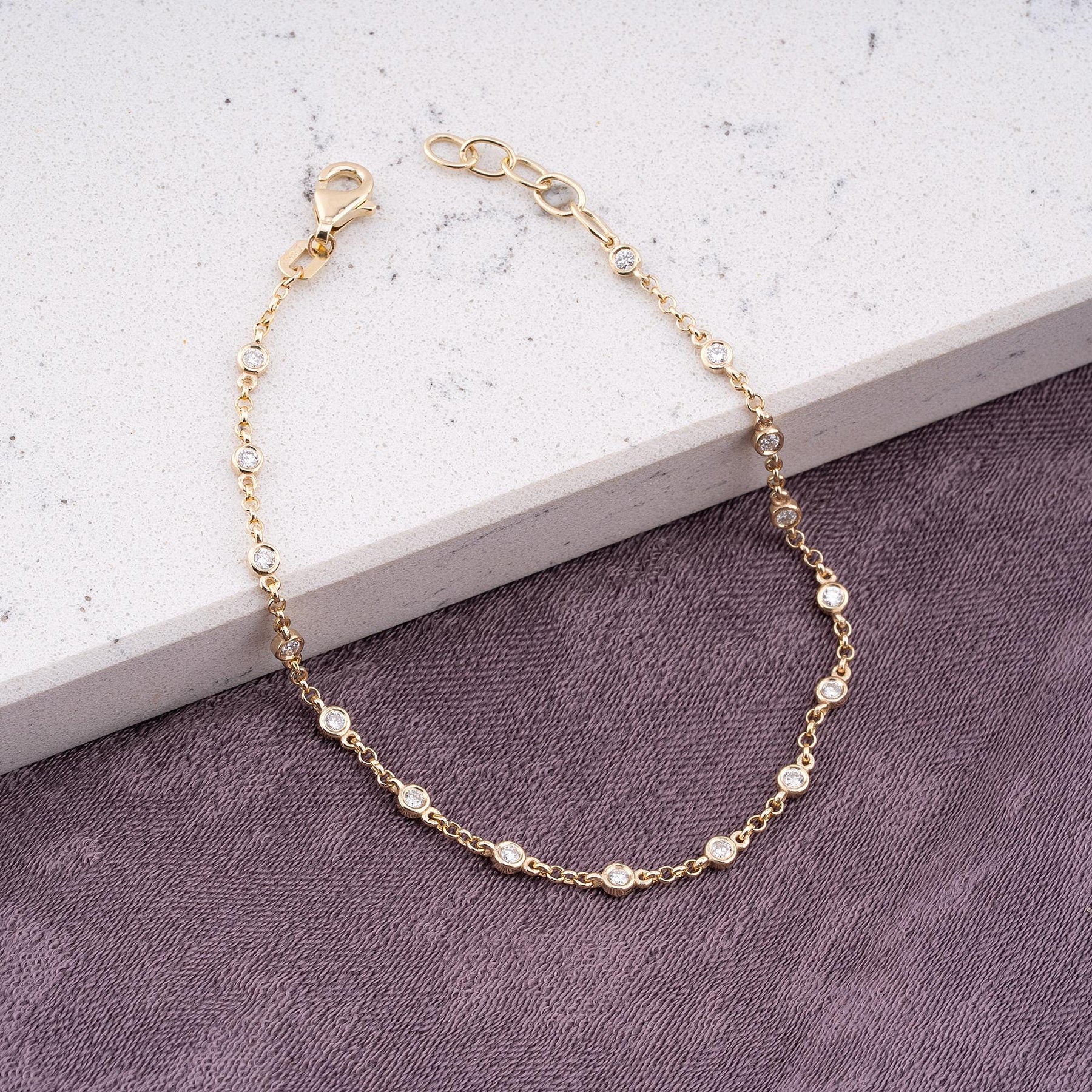 14K Gold Diamond Station Bracelet – Sidereal