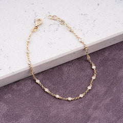 14K Gold Diamond Station Bracelet – Sidereal