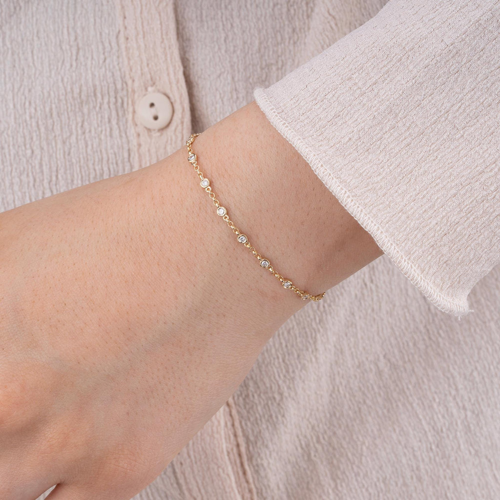 14K Gold Diamond Station Bracelet – Sidereal