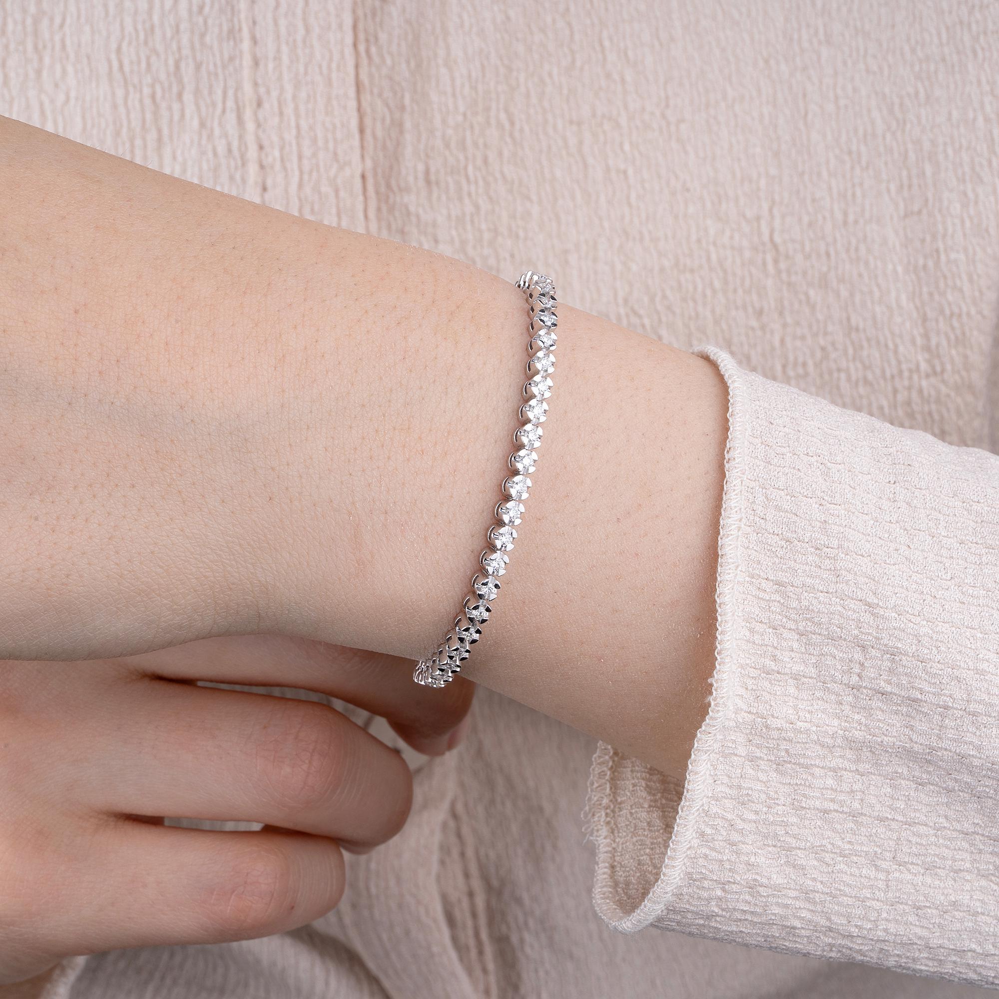 14K Gold Diamond Tennis Bracelet for Women / Classic Diamond Bracelet / Elegant Fine Jewelry Gift / Gold Tennis Bracelet / Gift for Her