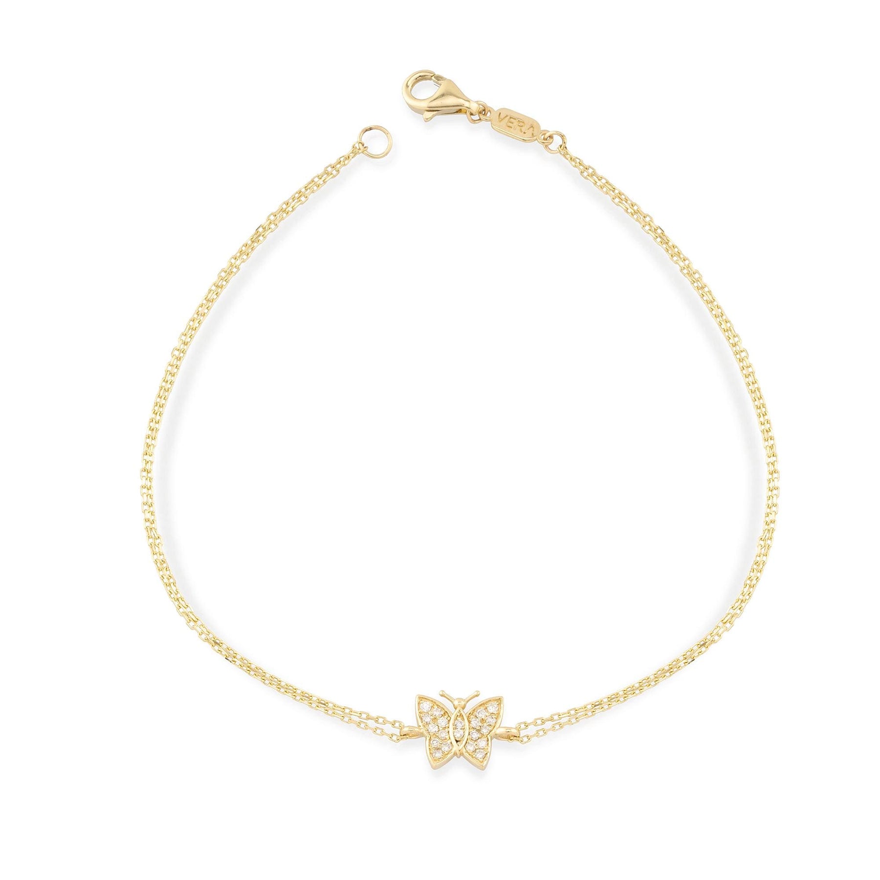 14K Gold Diamond Butterfly Bracelet – Liria