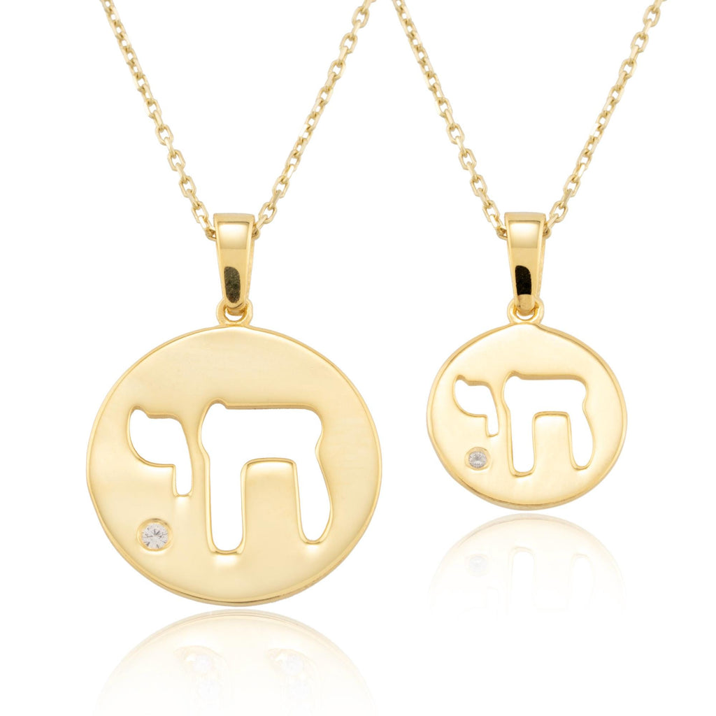 14K Gold Diamond Chai Circle Necklace – Chaiova