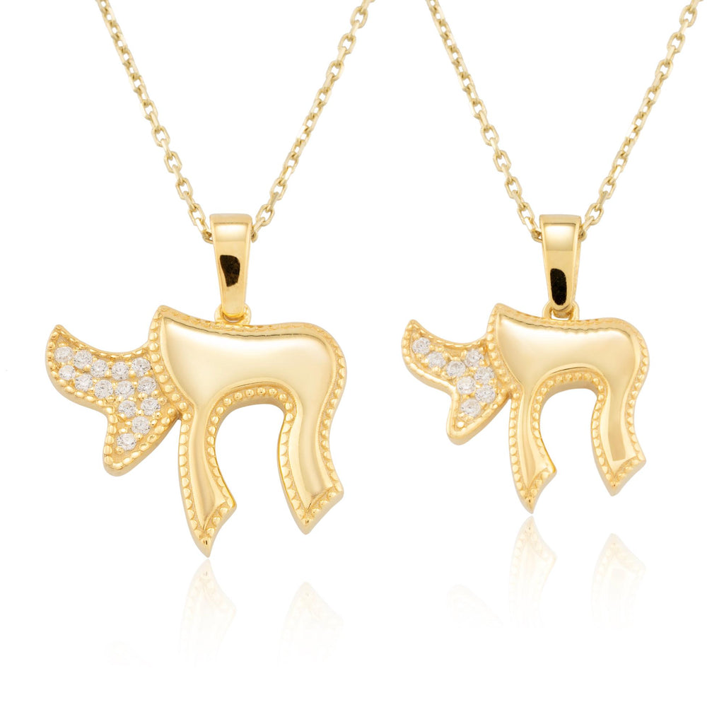 14K Gold Diamond Chai Necklace – Vida