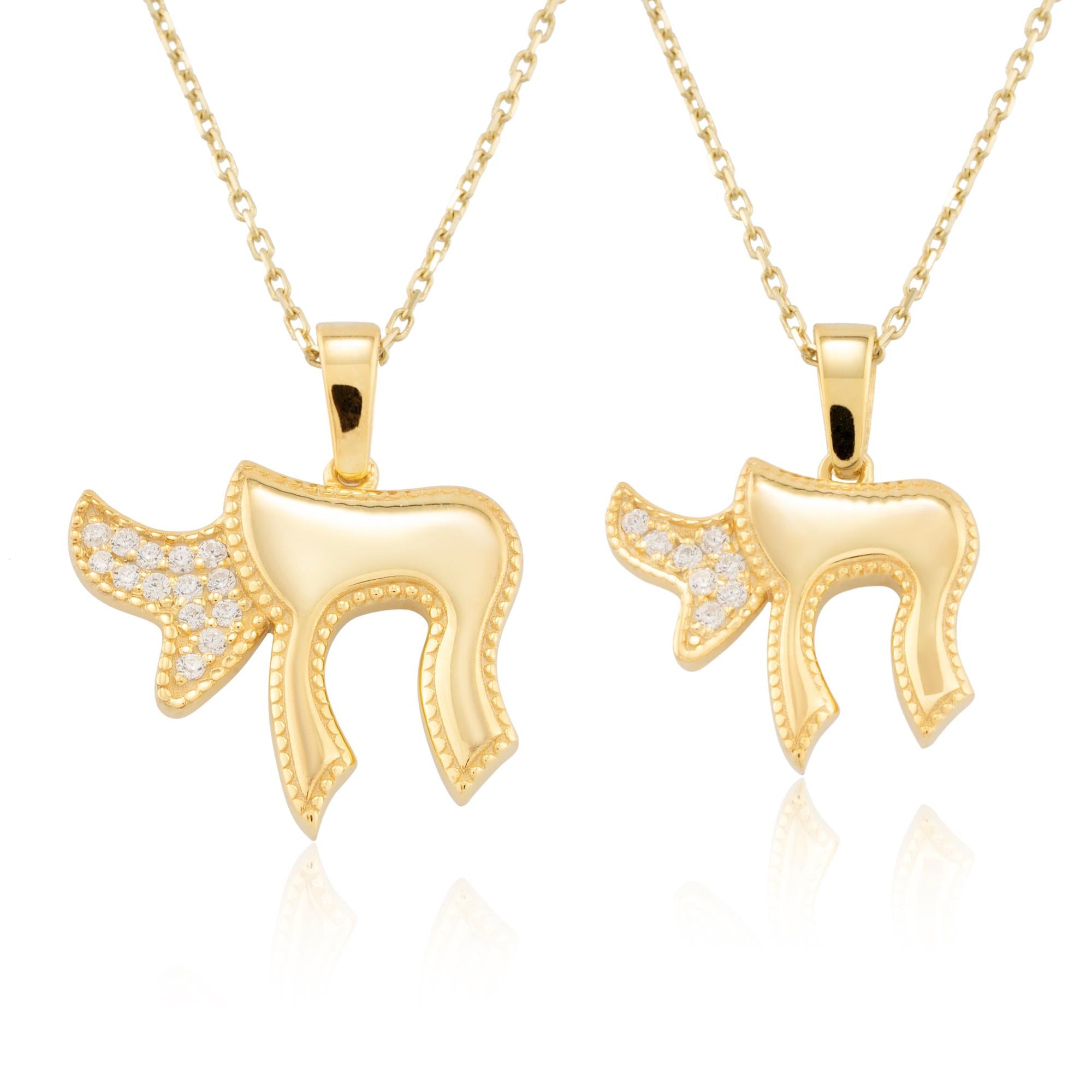 14K Gold Diamond Chai Necklace – Vida