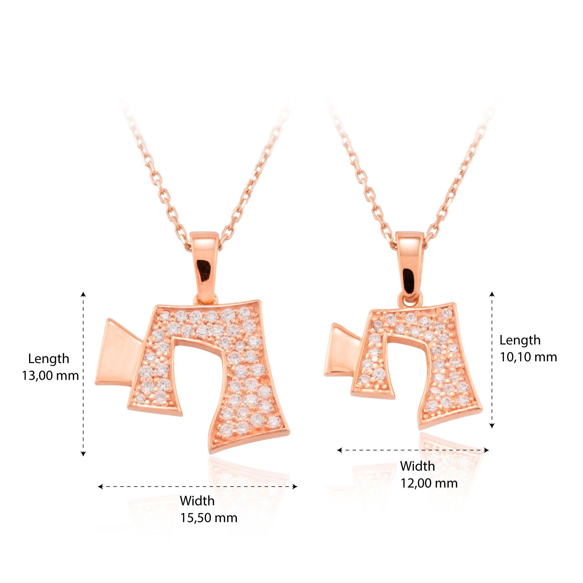 14K Gold Diamond Chai Necklace – Vivere