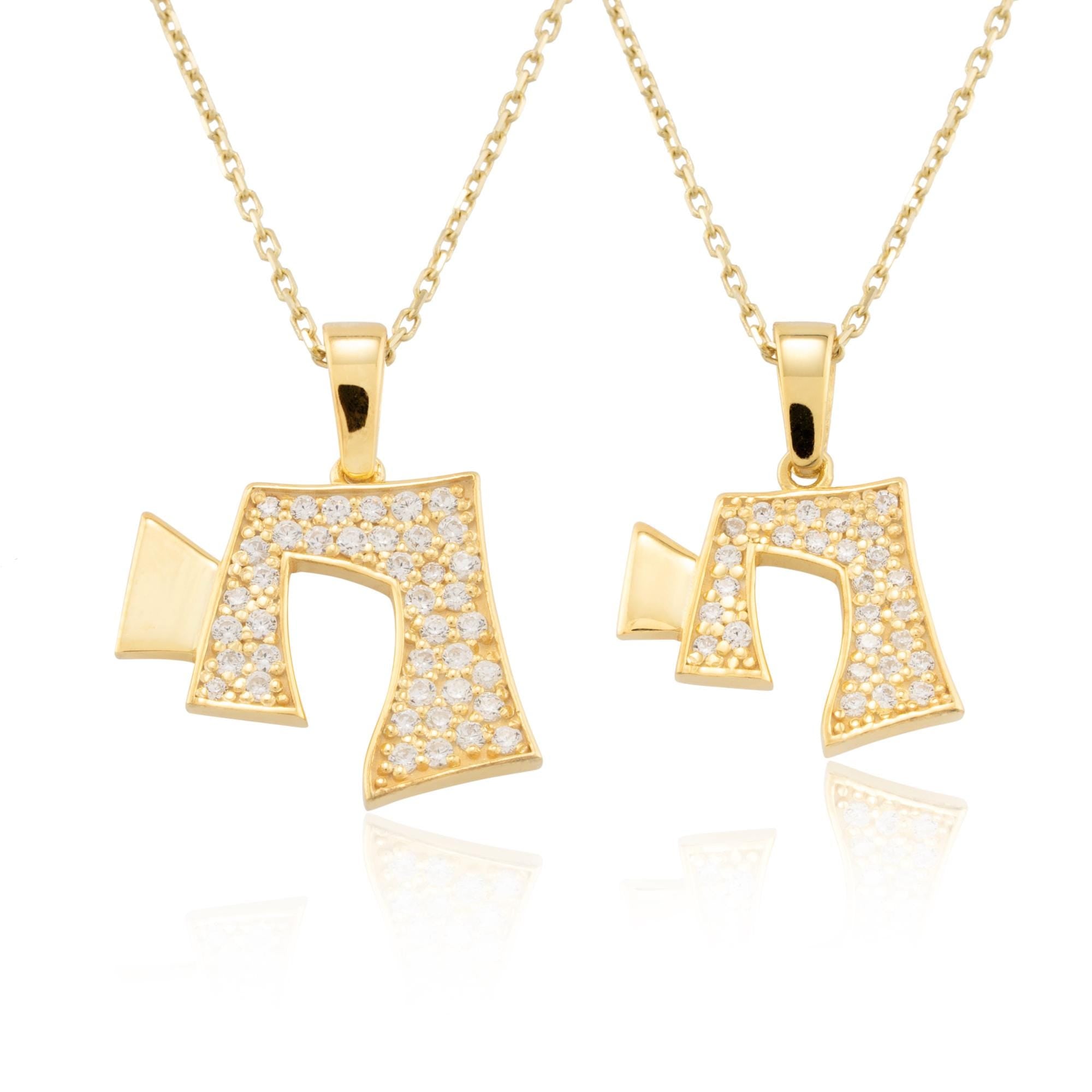 14K Gold Diamond Chai Necklace – Vivere