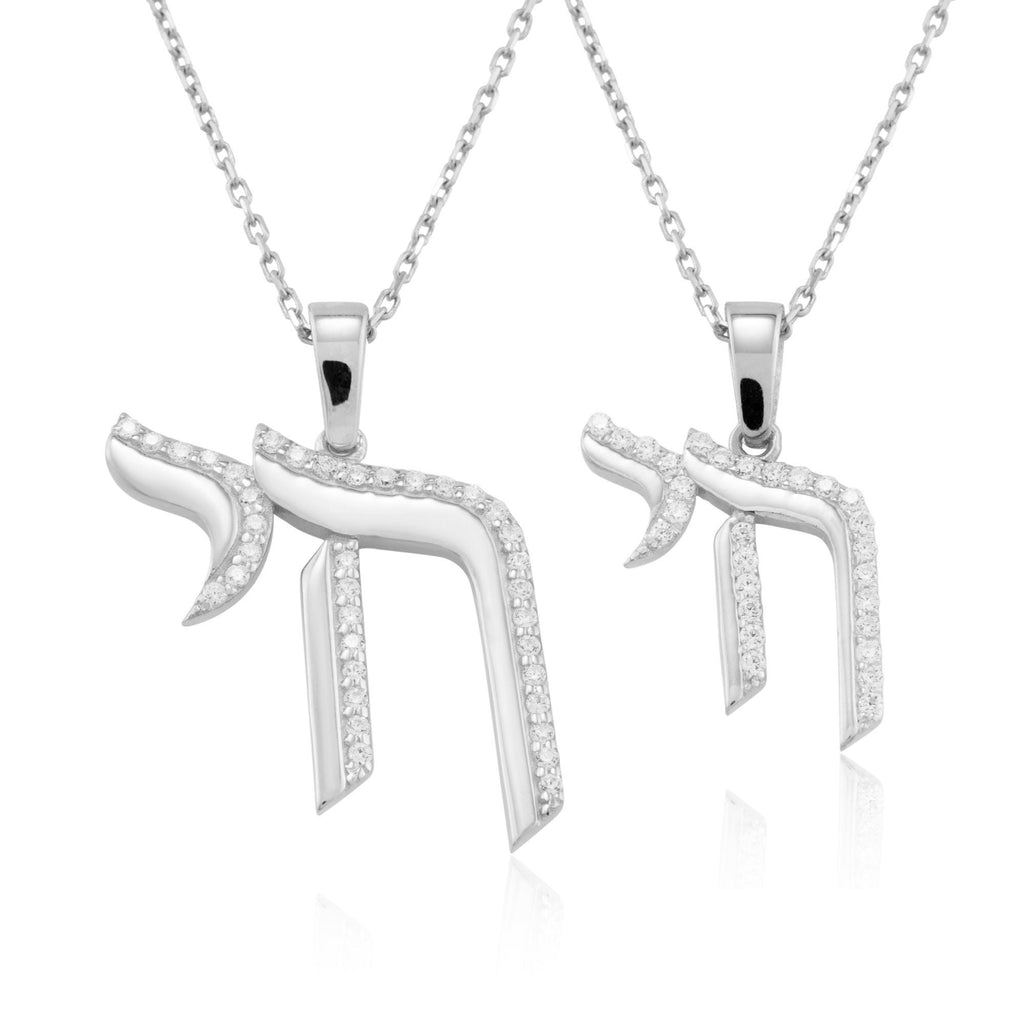 14K Gold Outline Diamond Chai Necklace – Luma