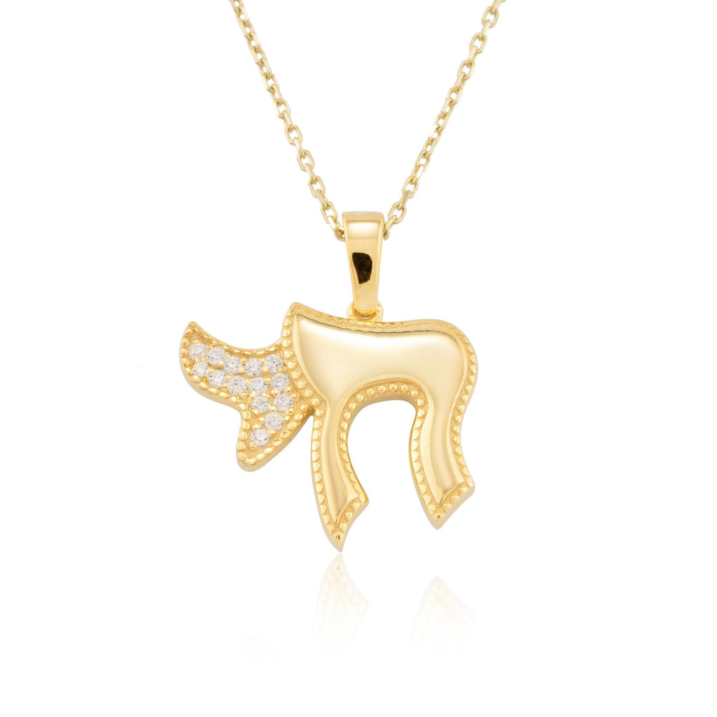 14K Gold Diamond Chai Necklace – Vida