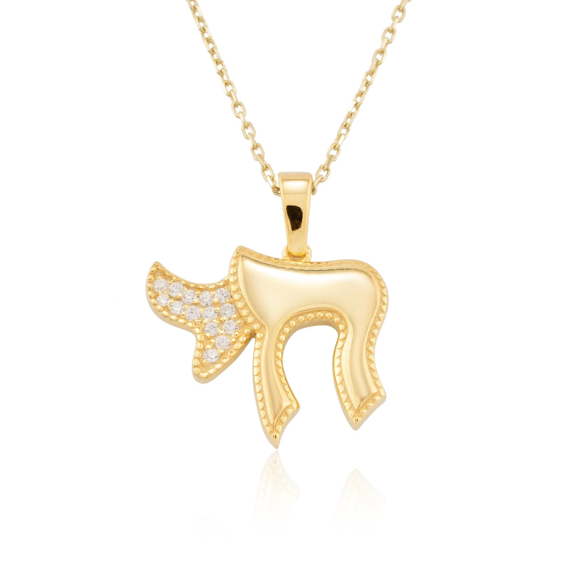 14K Gold Diamond Chai Necklace – Vida