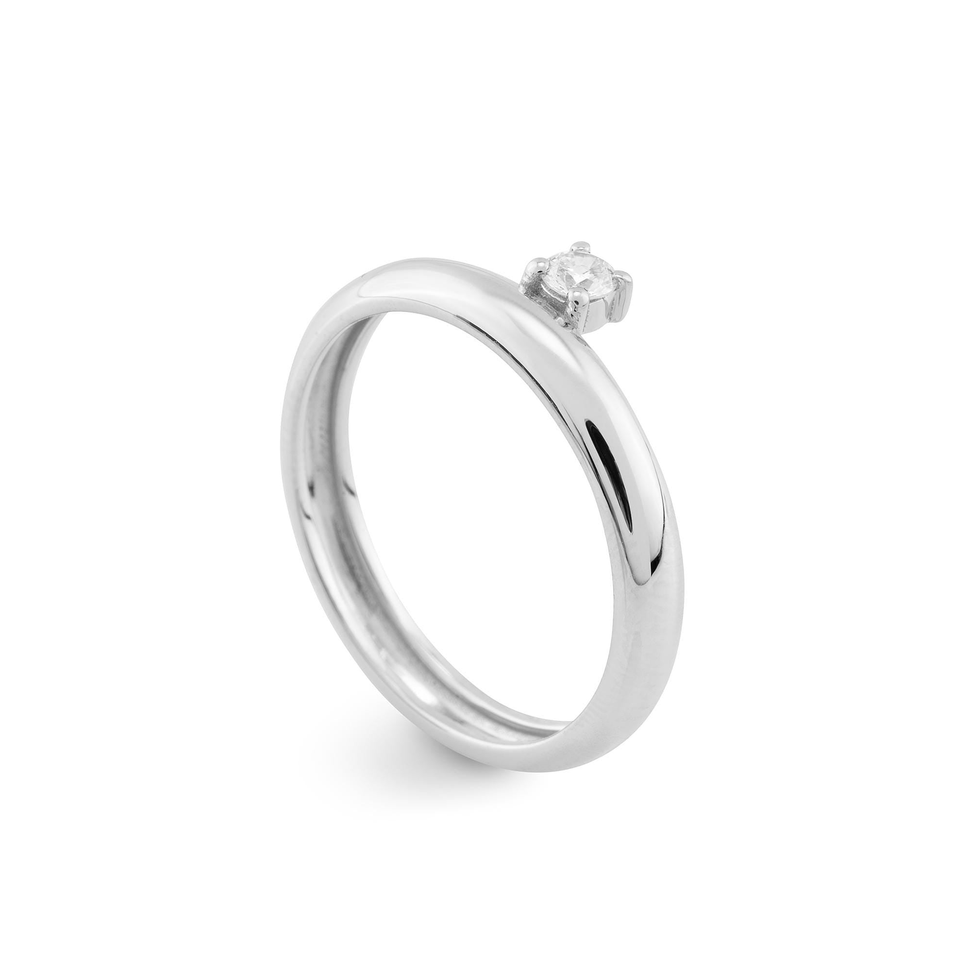 14K Gold Solitaire Diamond Ring for Women / Minimalist Diamond Gold Ring / Elegant Stacking Ring / Dainty Gold Jewelry / Gift for Her