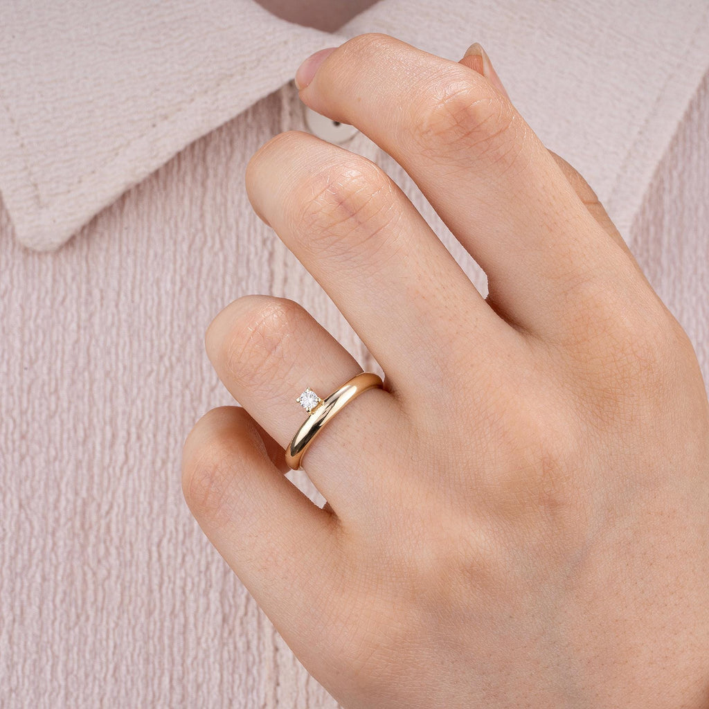 14K Gold Solitaire Diamond Ring – Aureva