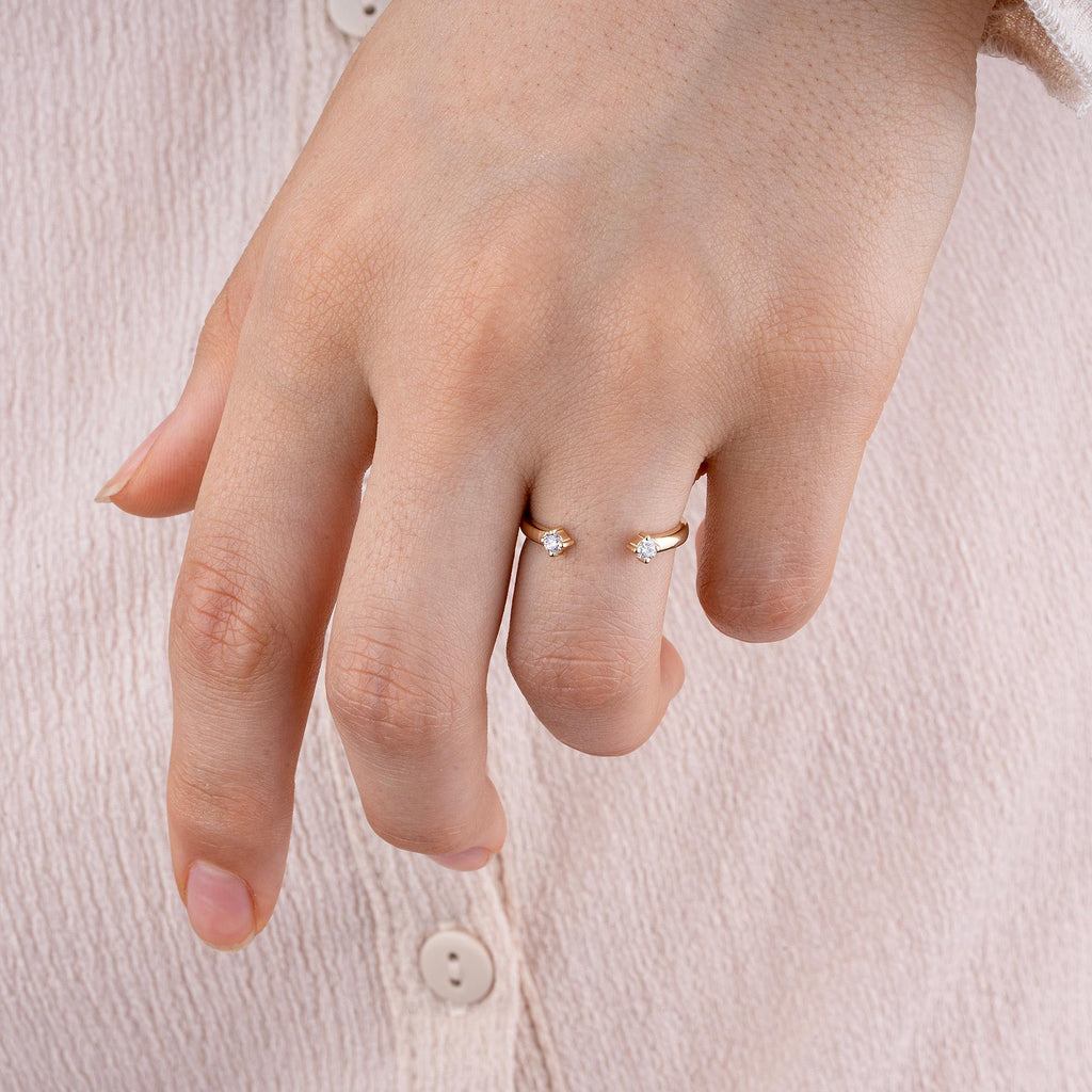 14K Gold Diamond Open Ring – Arien