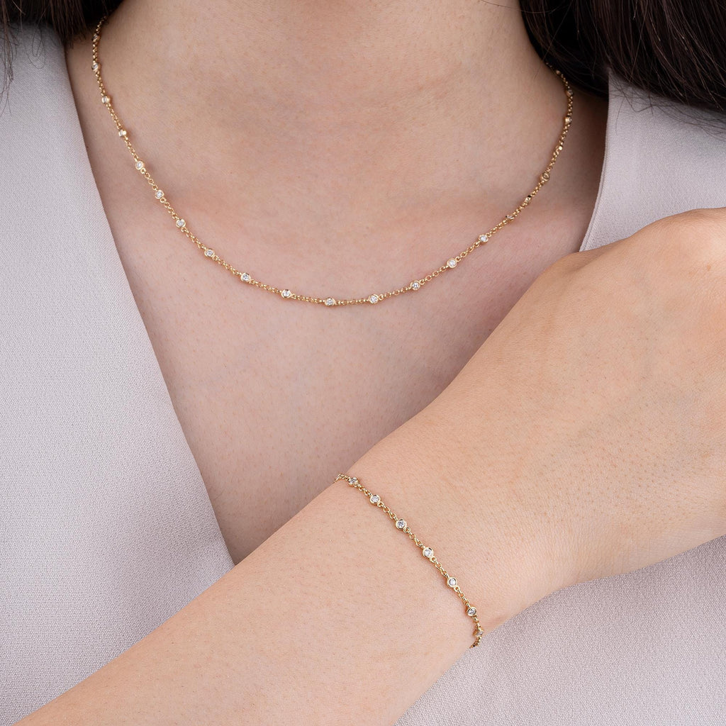 14K Gold Diamond Station Necklace – Sidereal