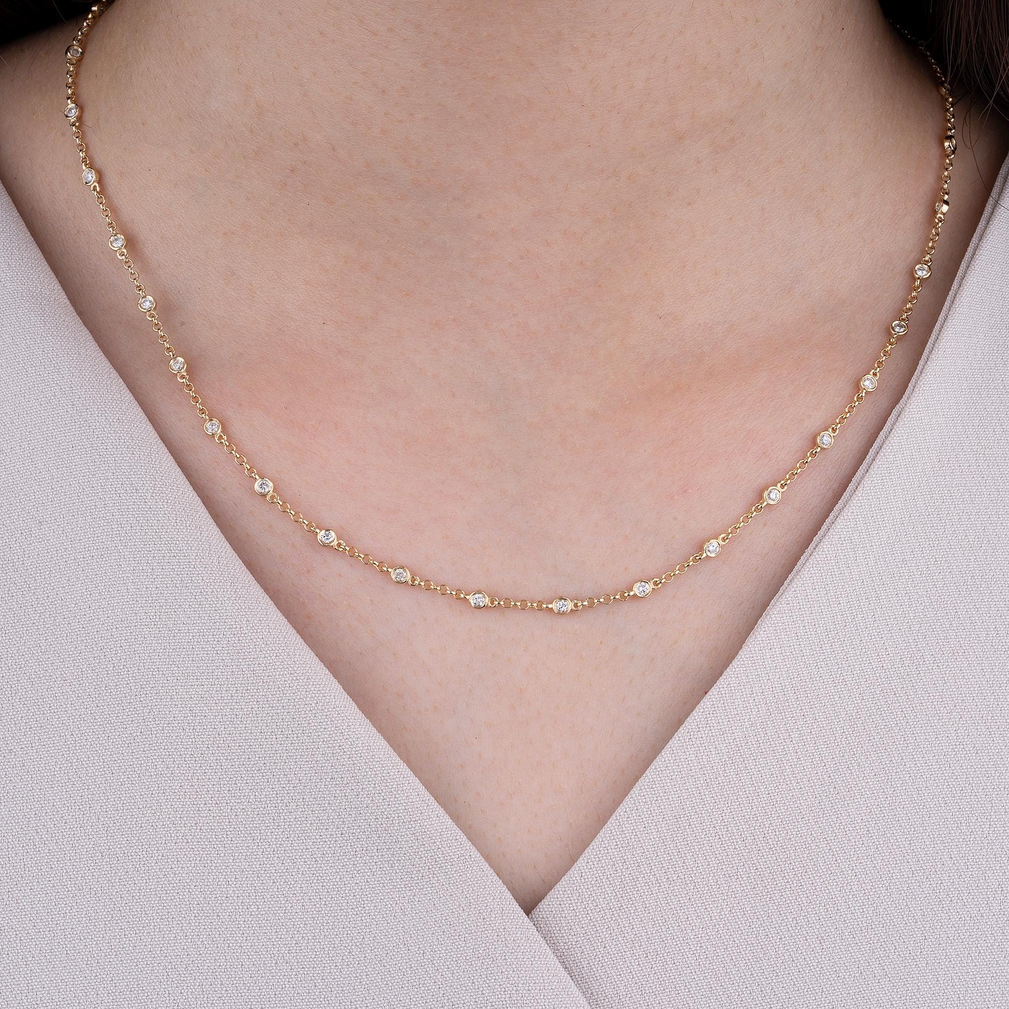 14K Gold Diamond Station Necklace – Sidereal