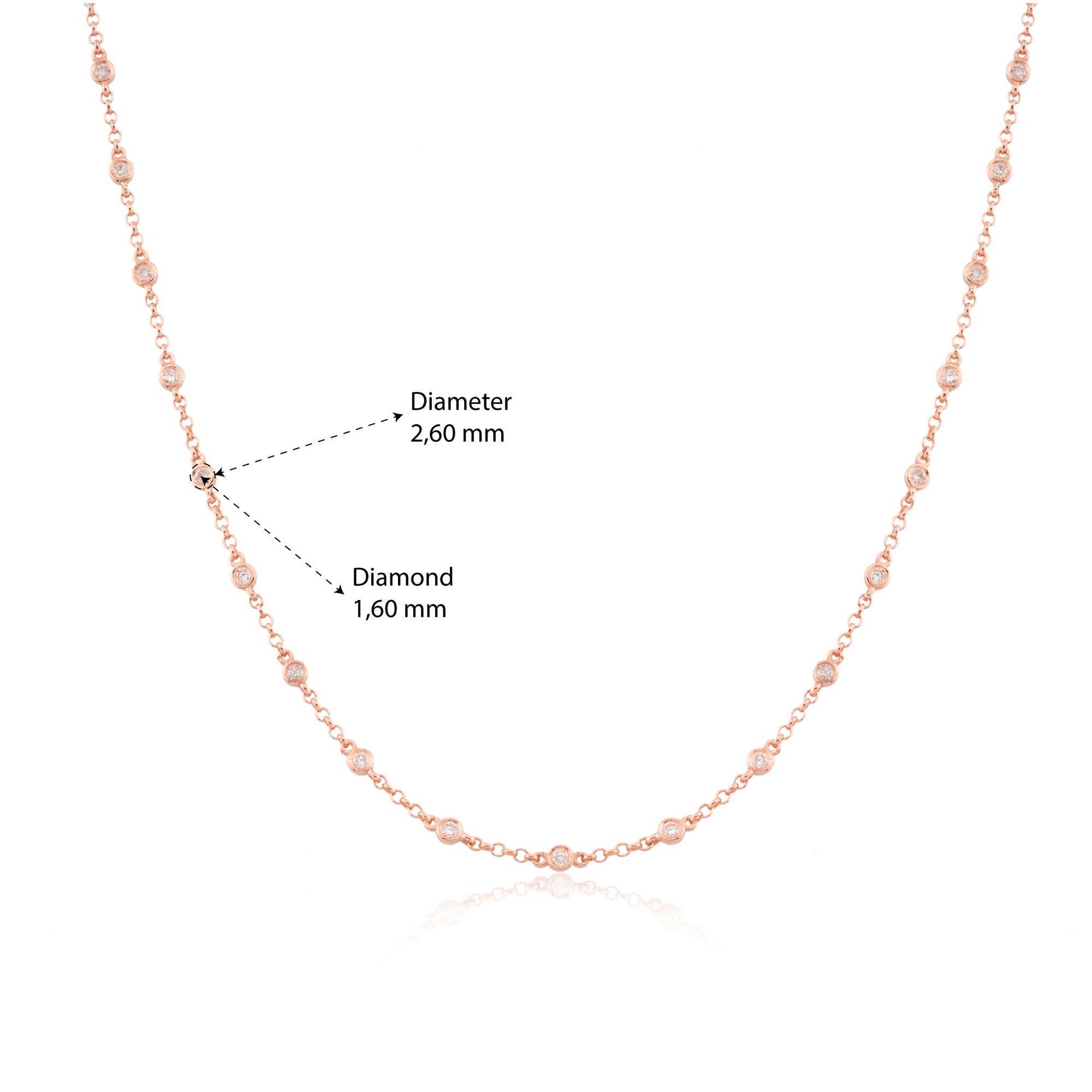 14 Ayar Altın Pırlanta İstasyon Kolye – Sideral 