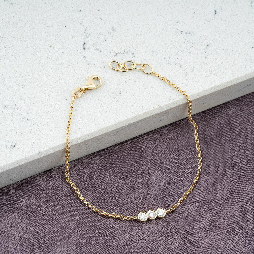 14K Gold Diamond Trio Bracelet – Selwyn
