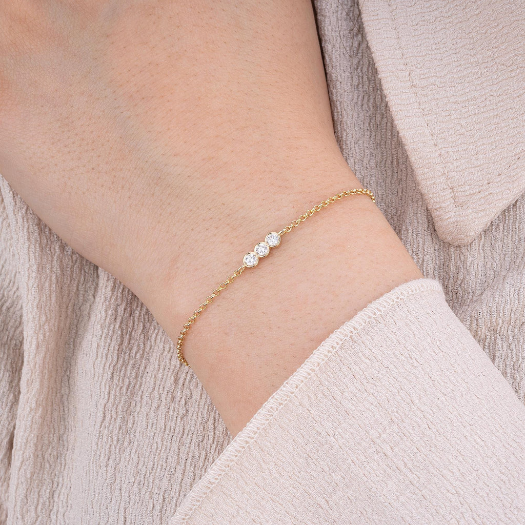14K Gold Diamond Trio Bracelet – Selwyn