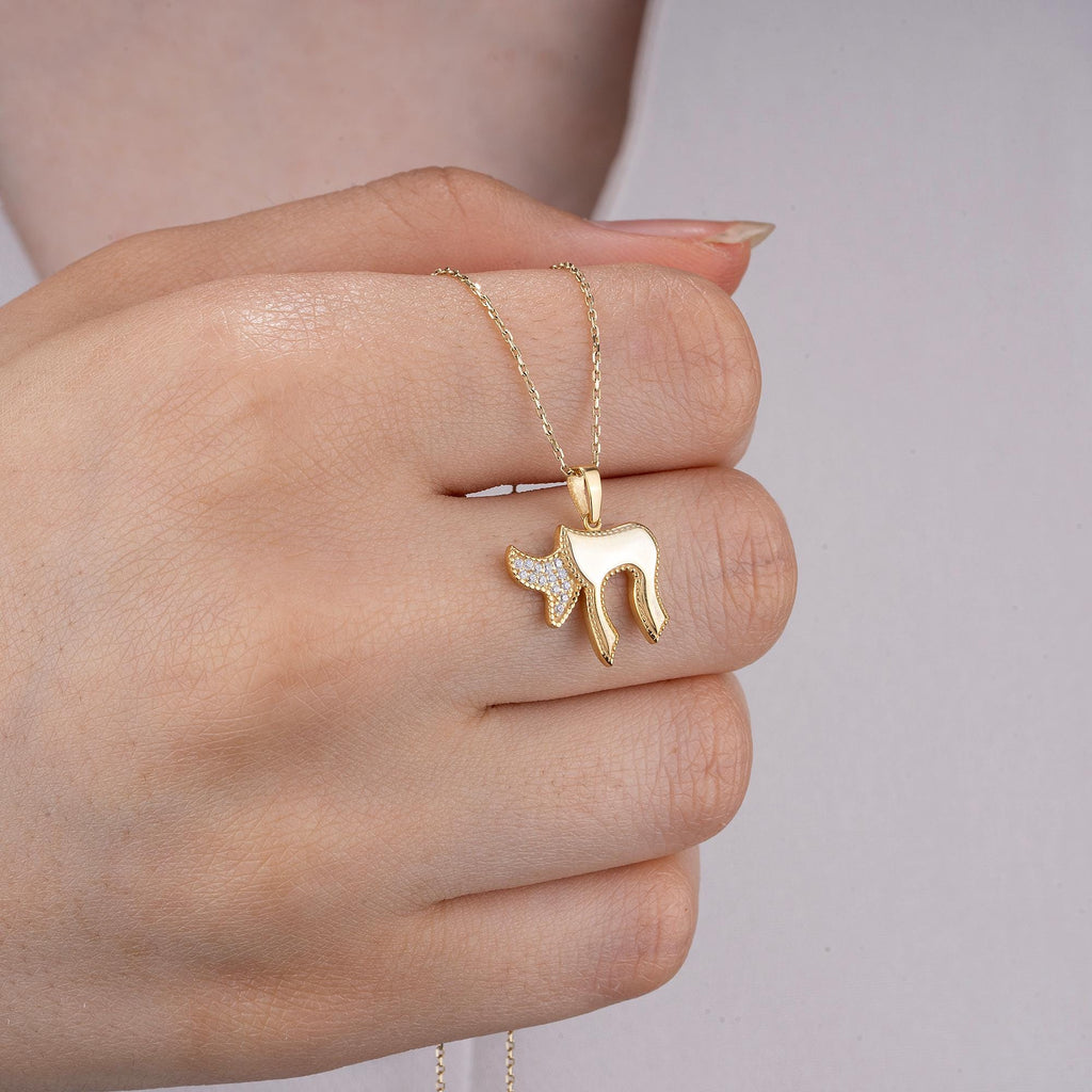 14K Gold Diamond Chai Necklace – Vida