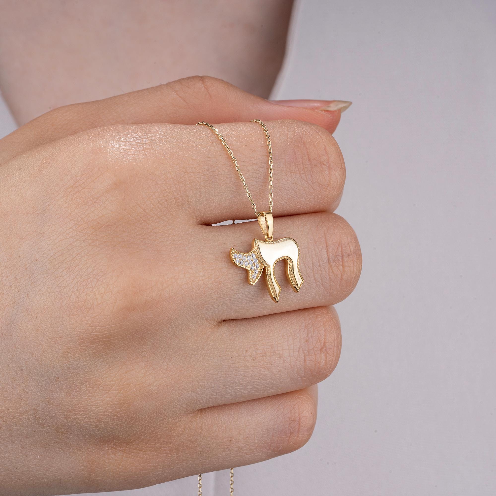 14K Gold Diamond Chai Necklace – Vida