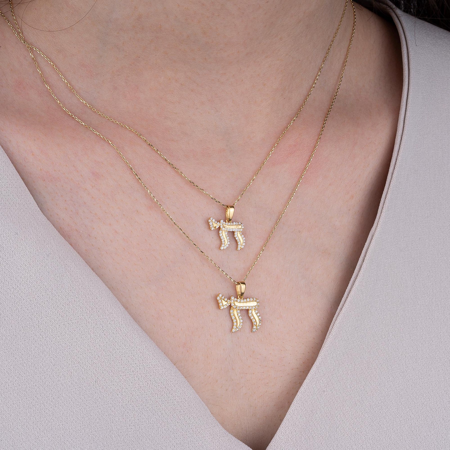 14K Gold Diamond Chai Pendant Necklace – Vitae