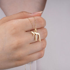 14 Ayar Altın Anahatlı Pırlanta Chai Kolye – Luma 