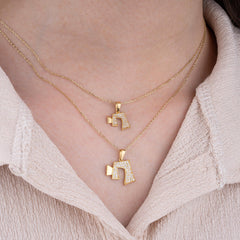 14K Gold Diamond Chai Necklace – Vivere