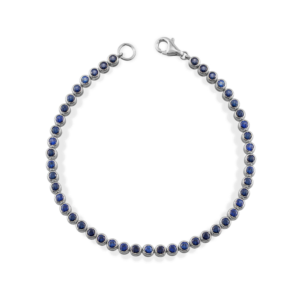 14K Gold Blue Sapphire Tennis Bracelet – Luretta
