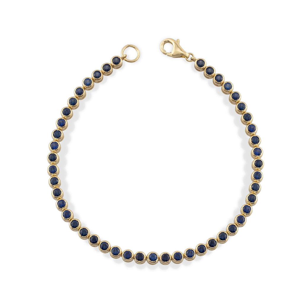 14K Gold Blue Sapphire Tennis Bracelet – Luretta