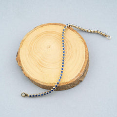 14K Gold Blue Sapphire Tennis Bracelet / Bezel Set Sapphire Bracelet / Dainty Gold Bracelet for Women / Elegant Fine Jewelry Gift for Her