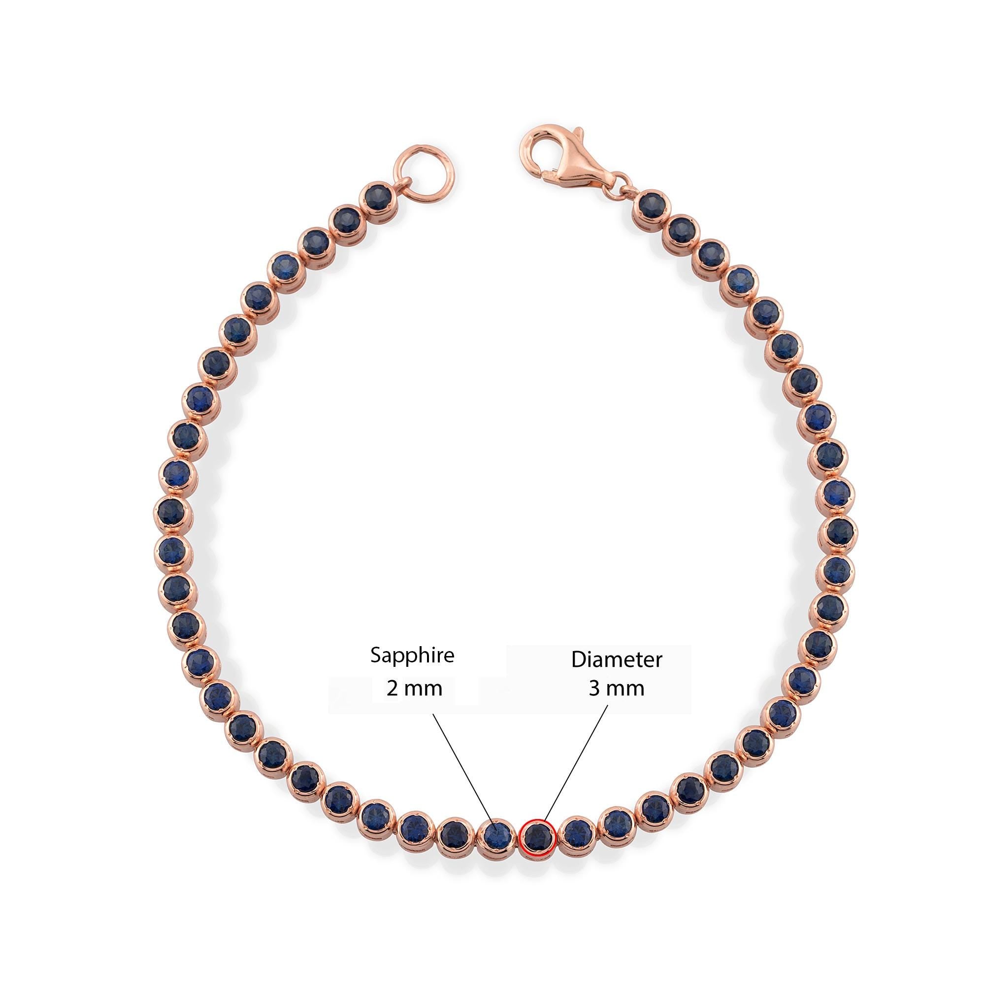 14K Gold Blue Sapphire Tennis Bracelet – Luretta