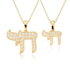 14K Gold Diamond Chai Necklace – Aether