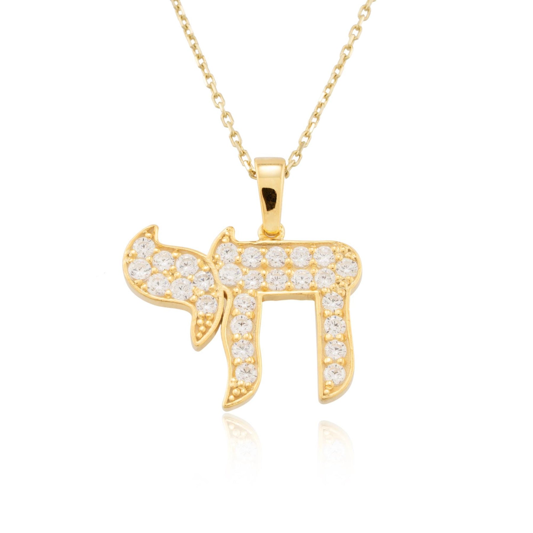 14K Gold Diamond Chai Necklace – Aether