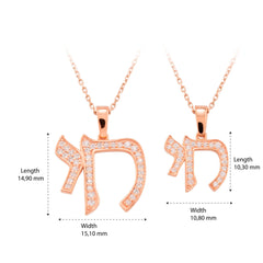 14K Gold Diamond Chai Necklace – Aura