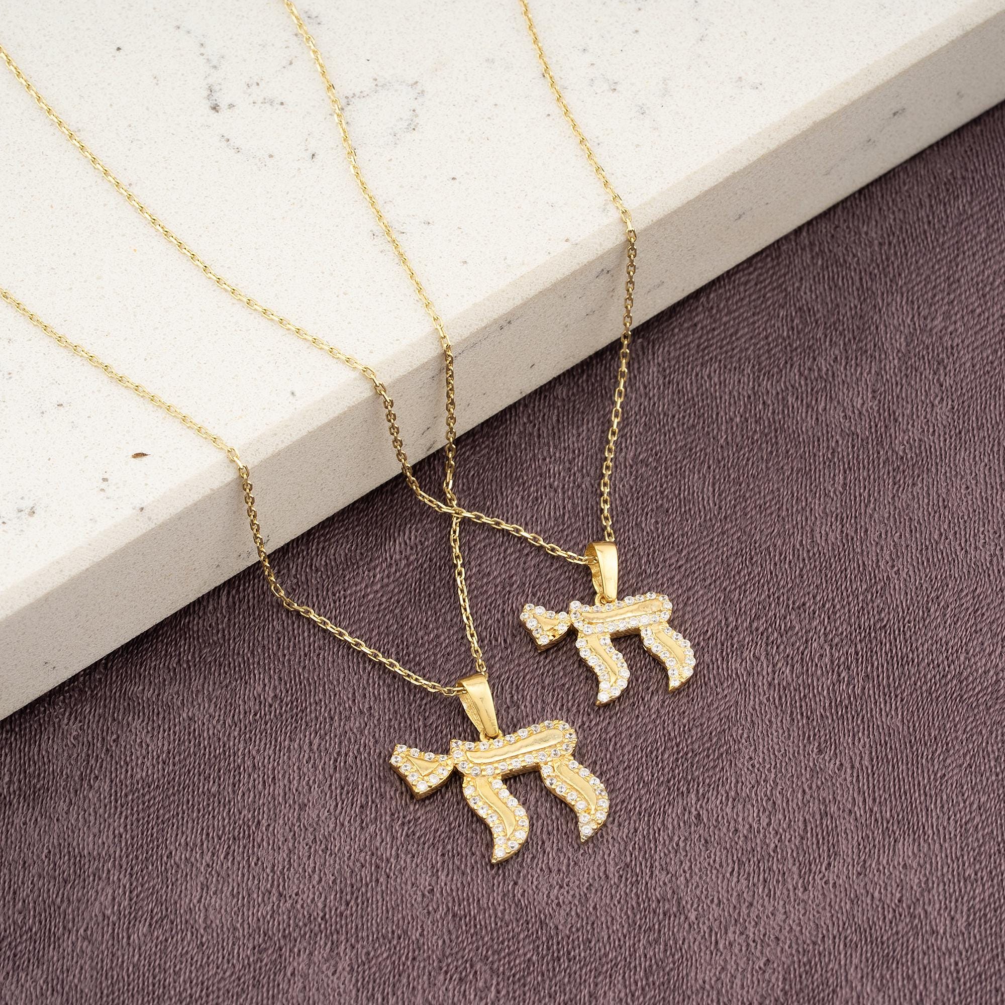 14K Gold Diamond Chai Pendant Necklace – Vitae