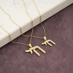 14 Ayar Altın Anahatlı Pırlanta Chai Kolye – Luma 