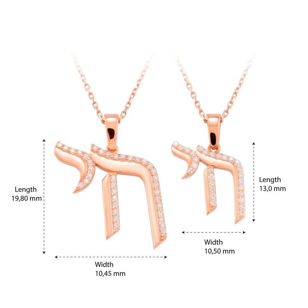 14K Gold Outline Diamond Chai Necklace – Luma