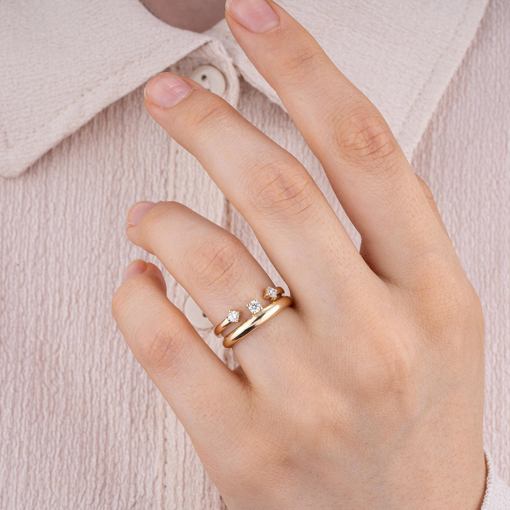 14K Gold Diamond Open Ring – Arien