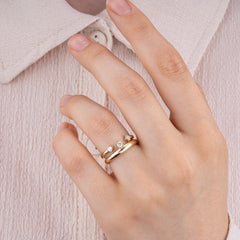 14K Gold Diamond Open Ring – Arien