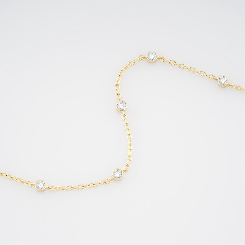 14K Gold Diamond Station Bracelet – Arvella