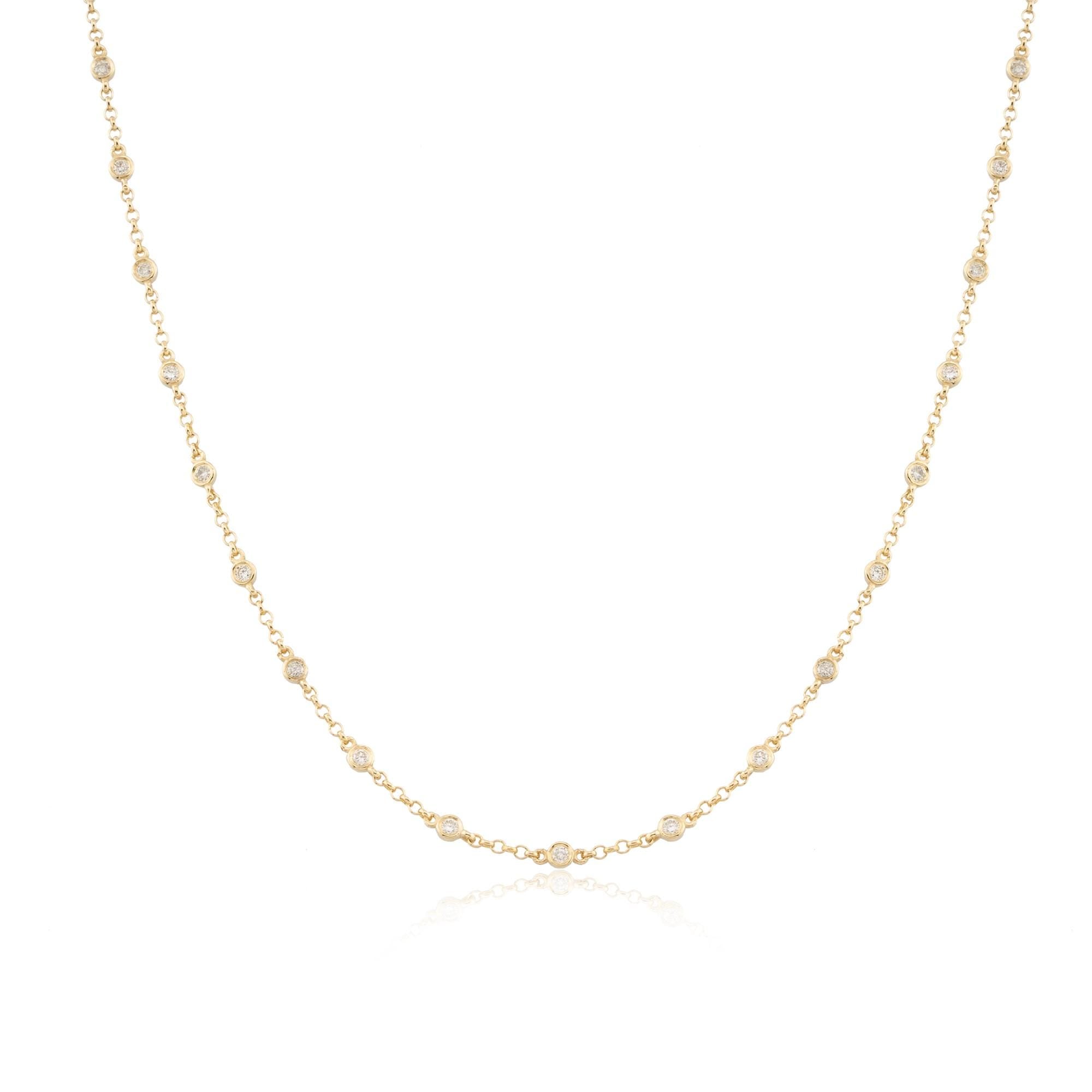 14K Gold Diamond Station Necklace – Sidereal