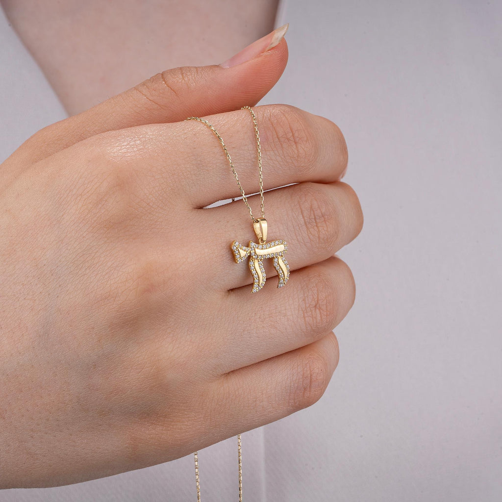 14K Gold Diamond Chai Pendant Necklace – Vitae