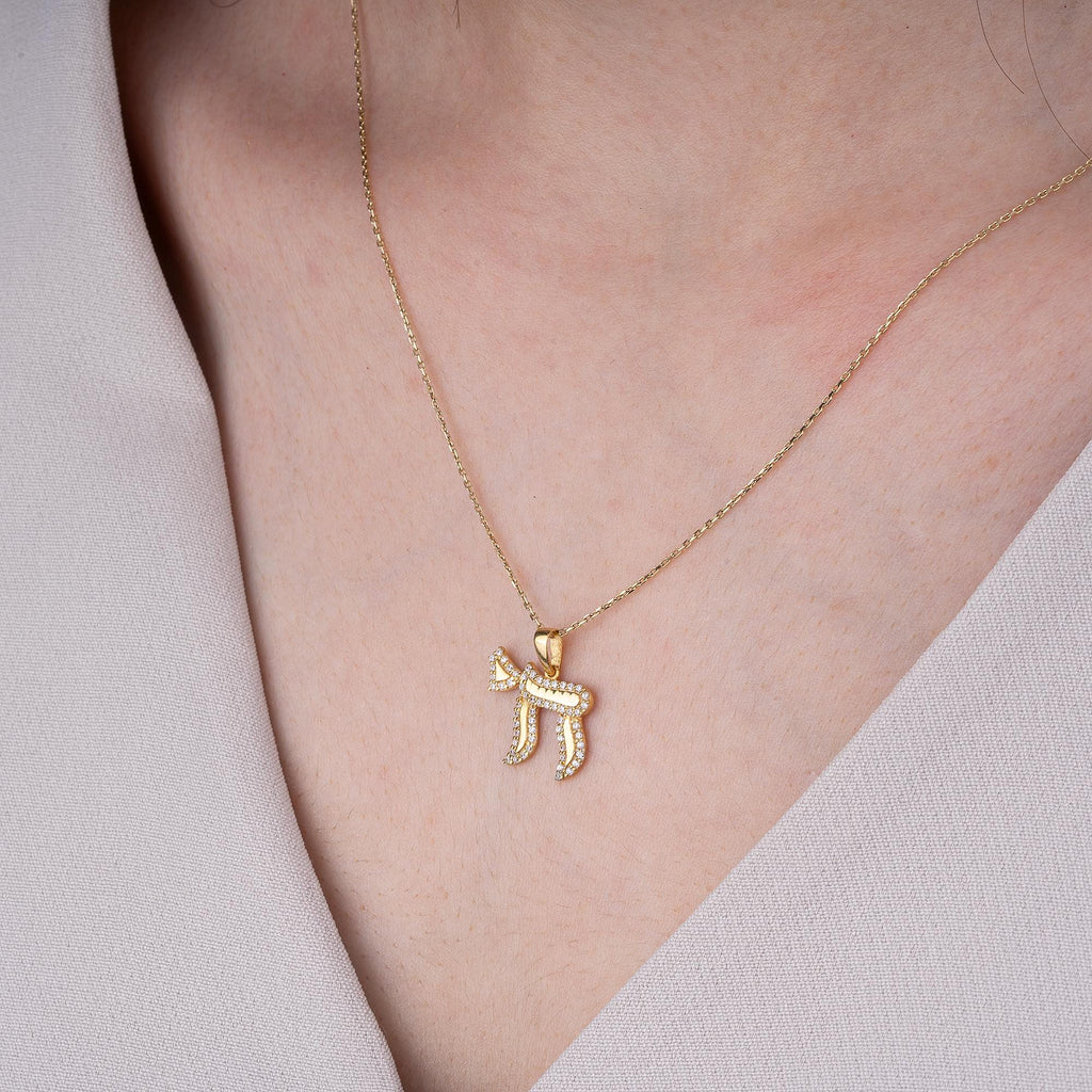14K Gold Diamond Chai Pendant Necklace – Vitae
