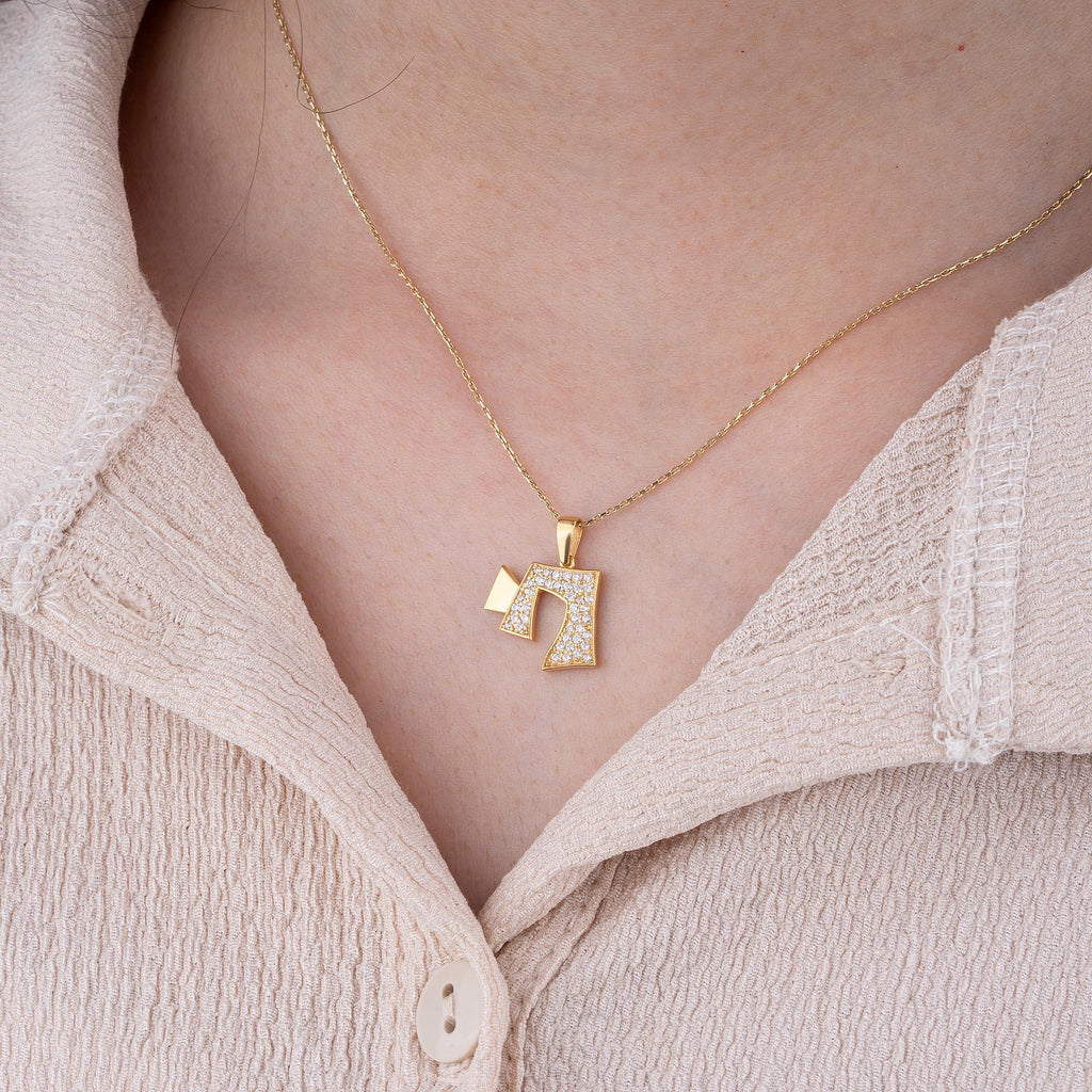 14K Gold Diamond Chai Necklace – Vivere