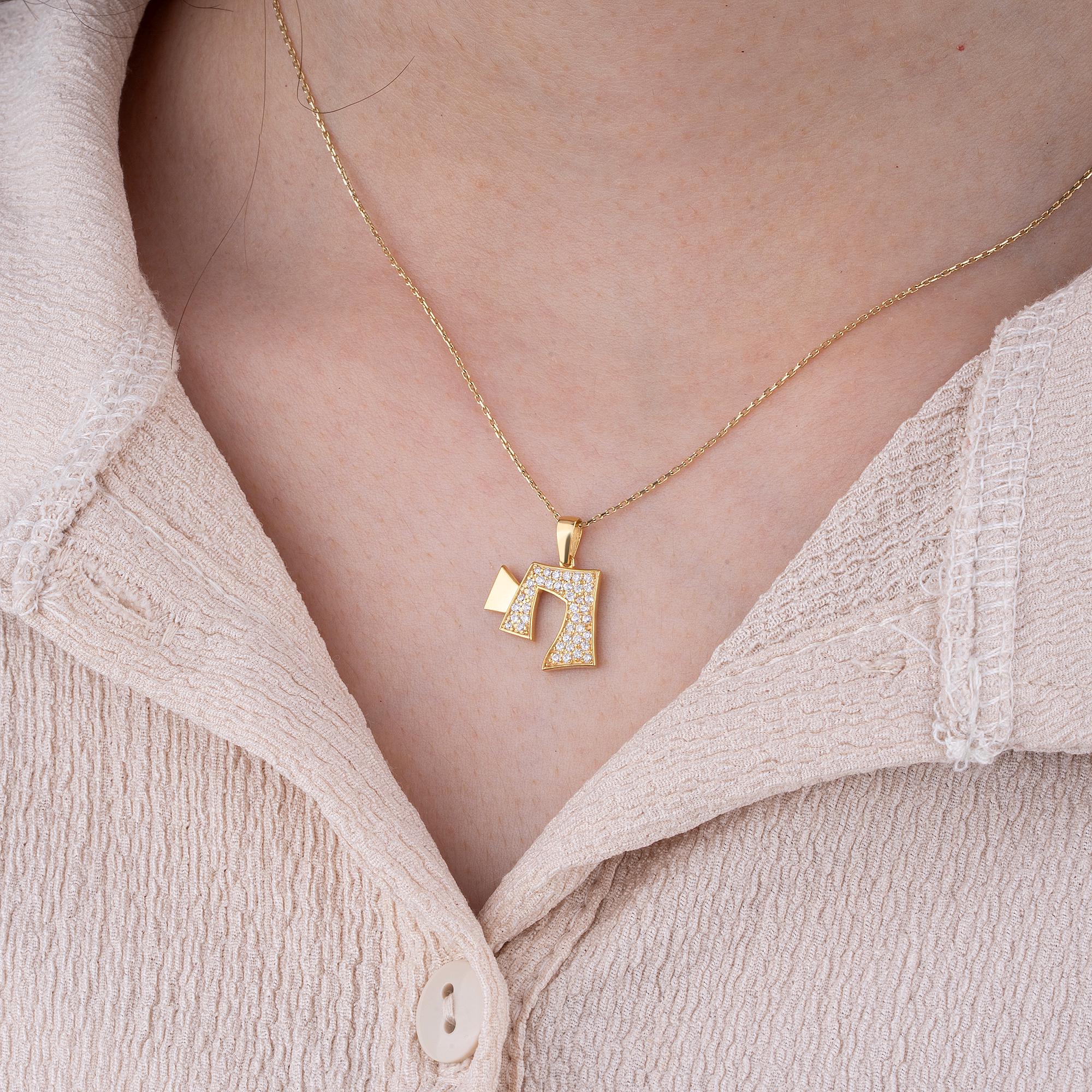 14K Gold Diamond Chai Necklace – Vivere