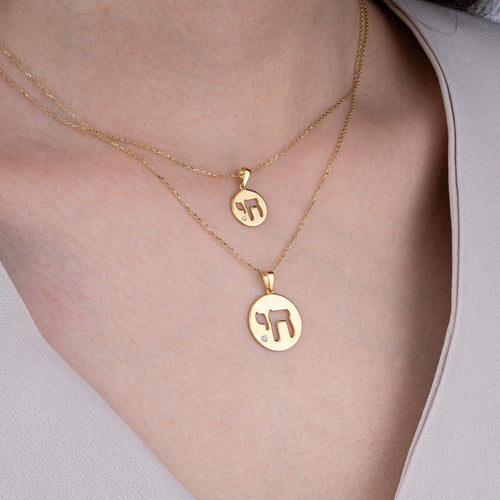 14K Gold Diamond Chai Circle Necklace – Chaiova