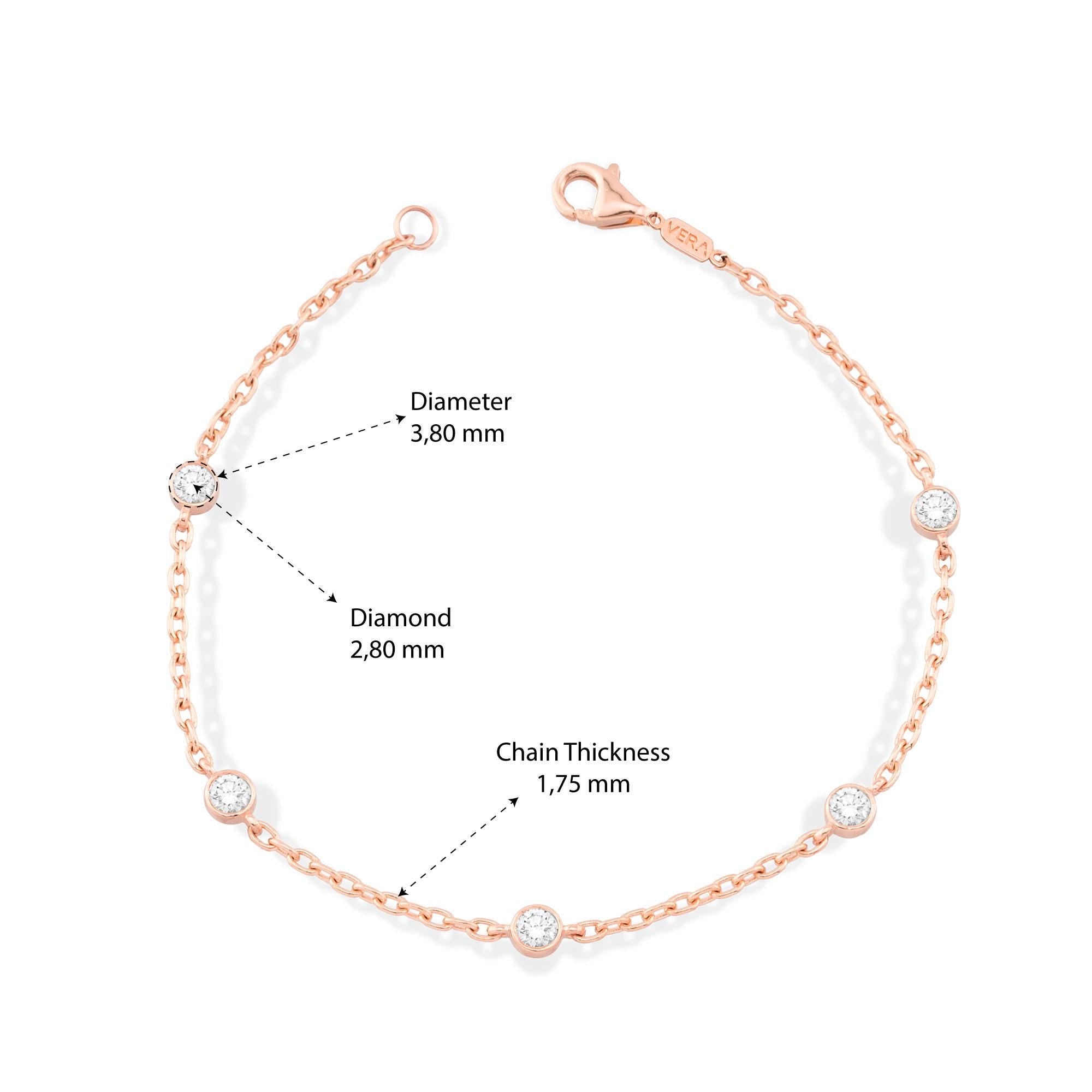 14K Gold Diamond Station Bracelet – Arvella