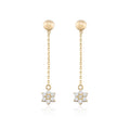 14K Gold Diamond Flower Drop Earrings – Fleur