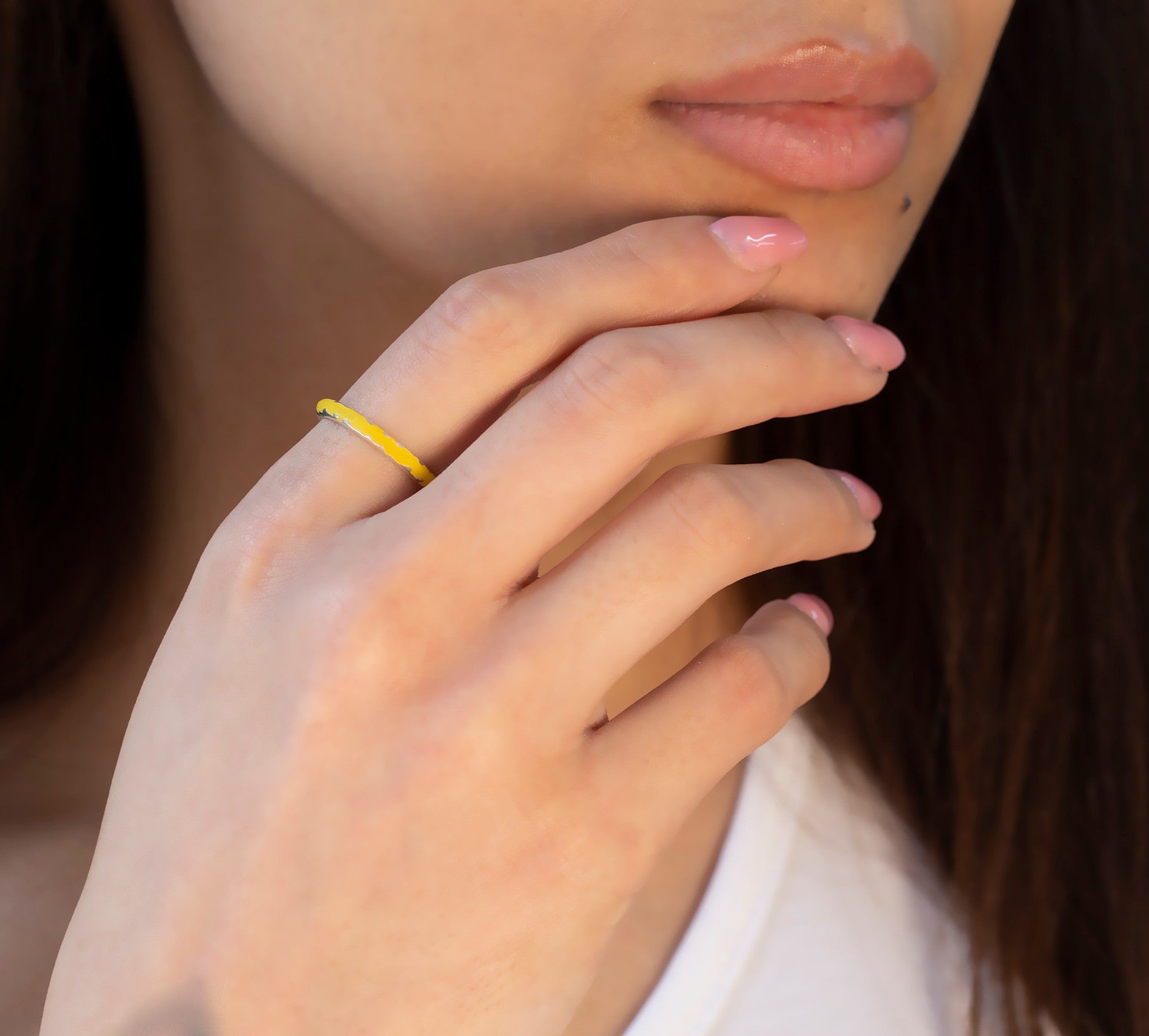 14K Gold Colourful Enamel Rings